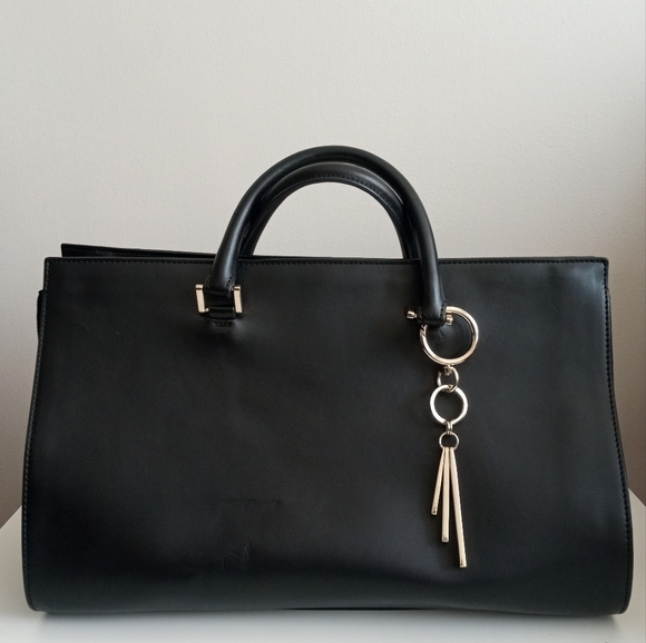 🖤⭐👜 Danier Leather | Black & Gold Tote Bag 👜⭐🖤 - Picture 1 of 12